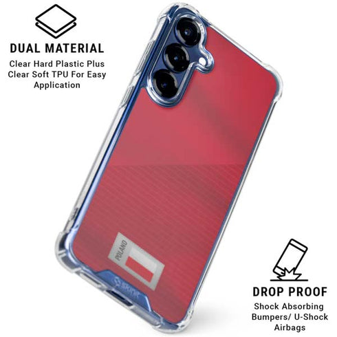 Poland Soccer Flag Galaxy S25 Clear Case